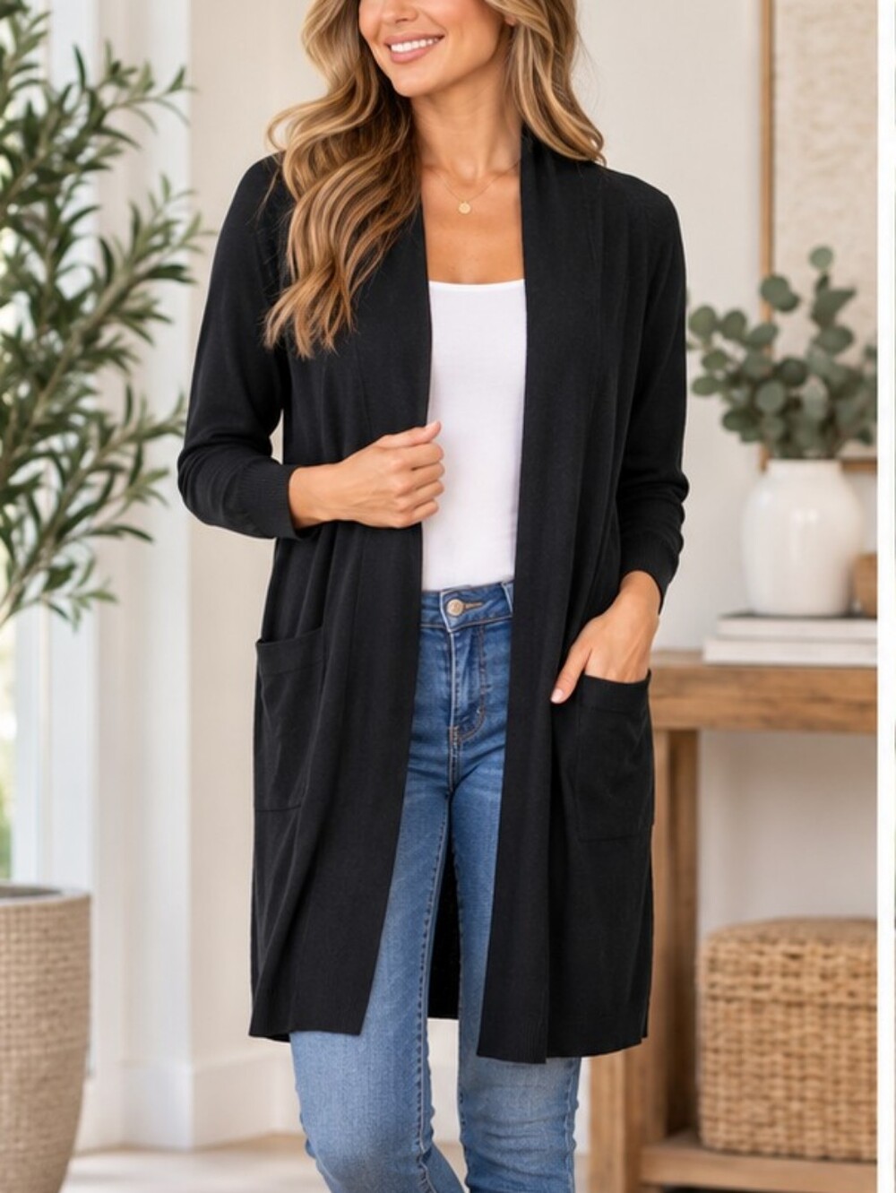 A New Day Black Open-Front Cardigan – XS – NWT